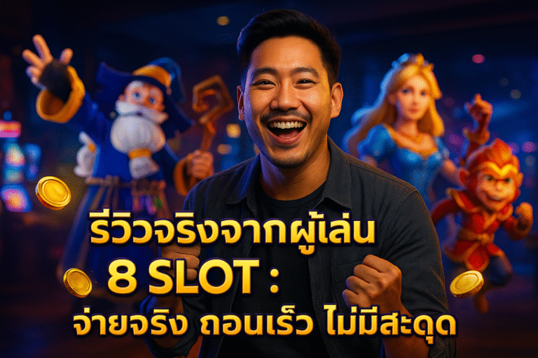 รีวิวจริงจากผู้เล่น 8 SLOT: จ่ายจริง ถอนเร็ว ไม่มีสะดุด